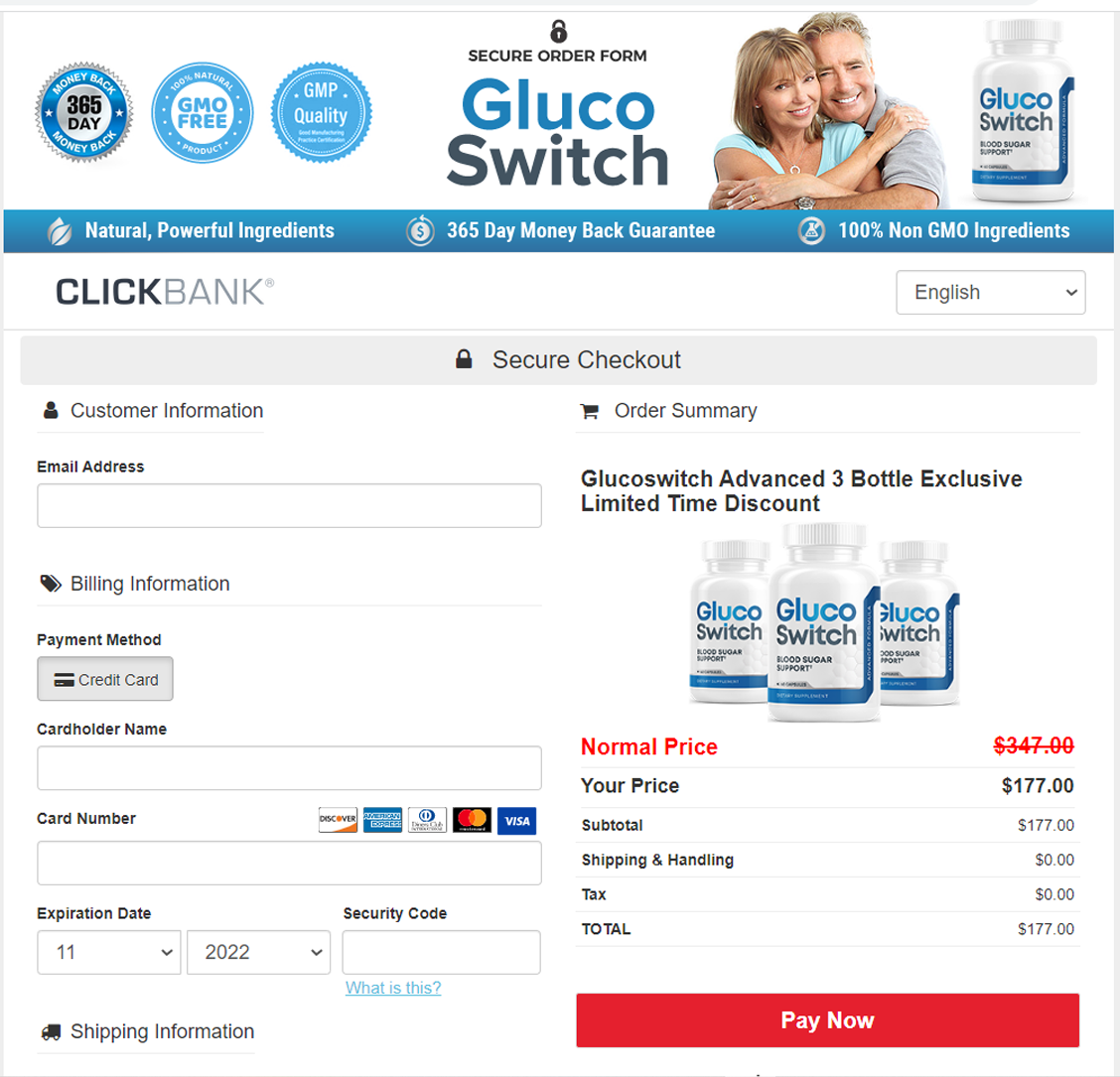 Glucoswitch order page
